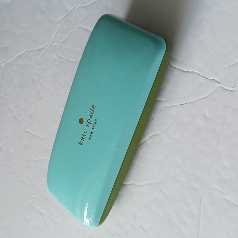 Kate Spade ♠️ New York eyeglasses sunglasses hard case & cleaning blue green